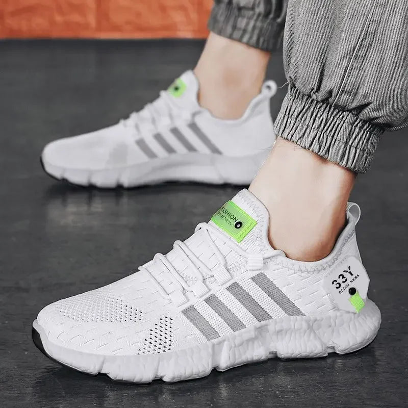Breathable Casual Men Shoes Lightweiht Men Sneakers Mesh Fluorescent Tennis Shoes for Men Comfortable Jogging Sport Shoes 2023
