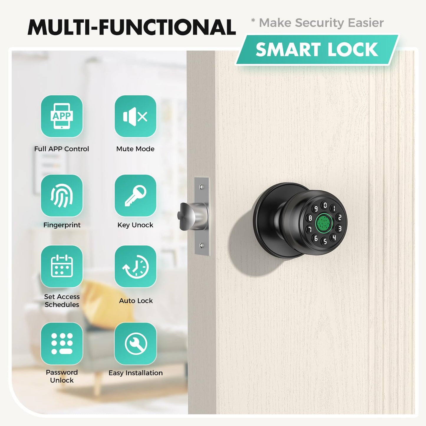 Zarre Print Smart Door Lock