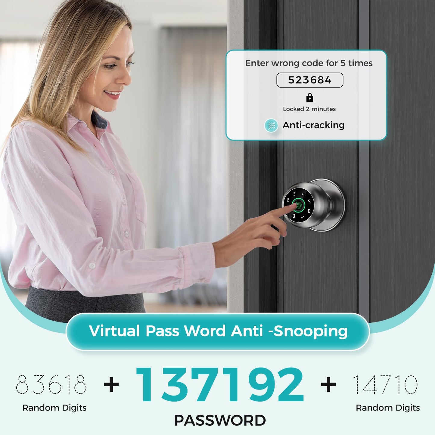 Zarre Print Smart Door Lock