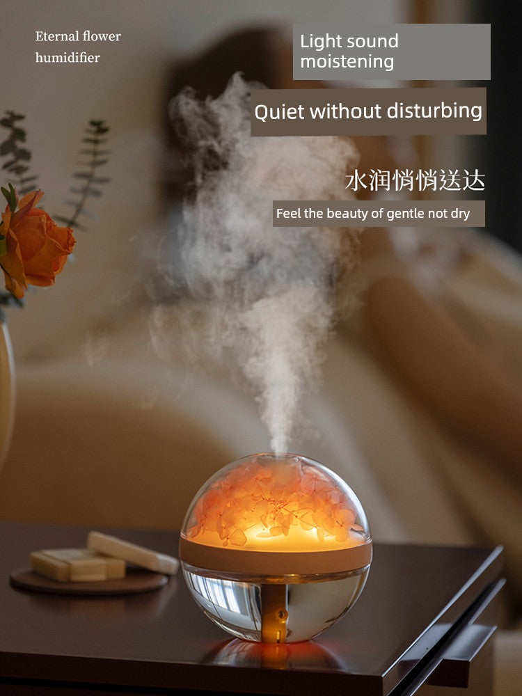 New Arrival Preserved Fresh Flower Humidifier Spray Aromatherapy Bedroom Office Air-Conditioned Room Desktop Fancy Girls Gifts