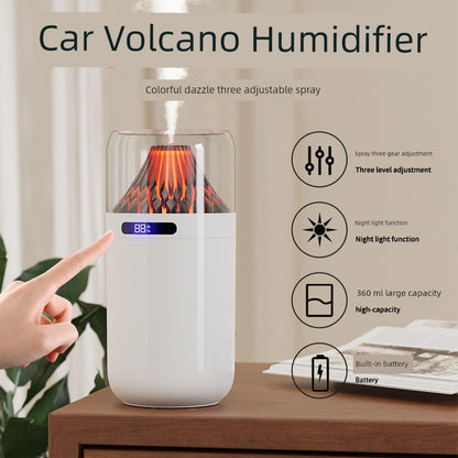 New Volcano Humidifier For Home Colorful Aroma Diffuser USB Charging Desktop and Car-Mounted Fragrance and Hydrating Atmosphere Night Light