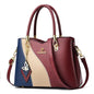 Fashion Contrasting Handbag | Large Capacity Temperament Elegant Mother Bag & Middle-Aged Shoulder Bag