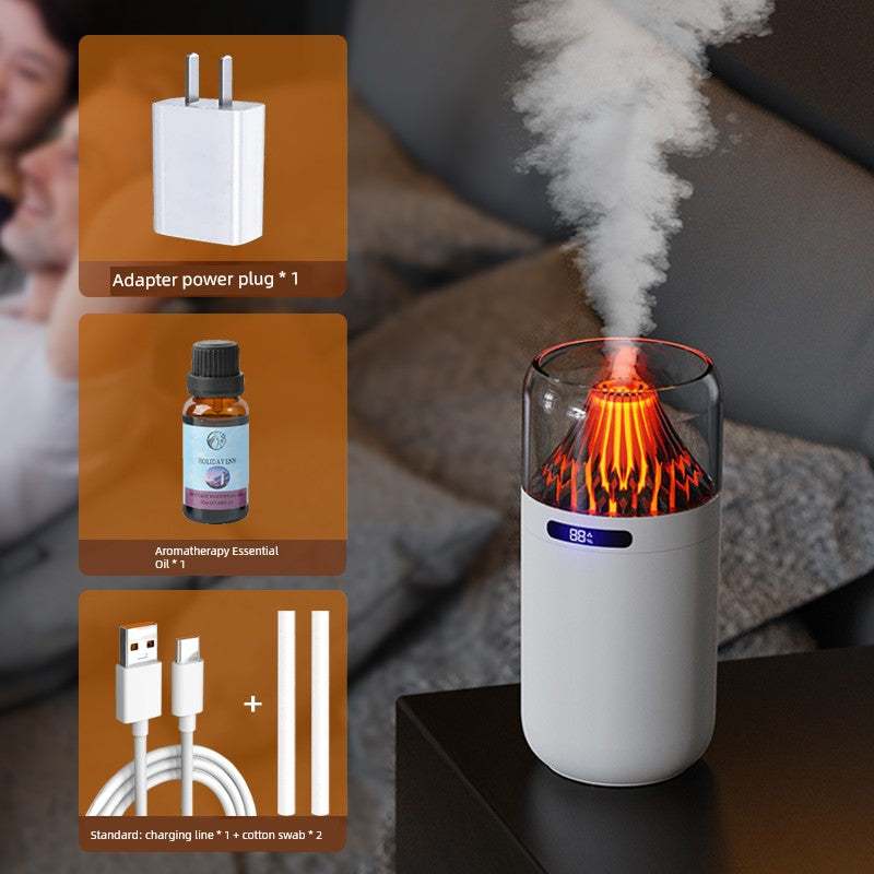 New Volcano Humidifier For Home Colorful Aroma Diffuser USB Charging Desktop and Car-Mounted Fragrance and Hydrating Atmosphere Night Light