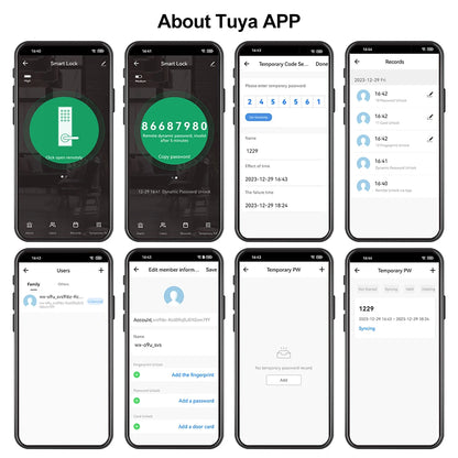 WiFi Tuya APP Biometric Fingerprint Smart Door Lock Password RFID IC Card Keyless Remote Unlocking Dead Bolt Electronic Locks