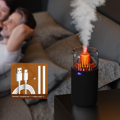 New Volcano Humidifier For Home Colorful Aroma Diffuser USB Charging Desktop and Car-Mounted Fragrance and Hydrating Atmosphere Night Light