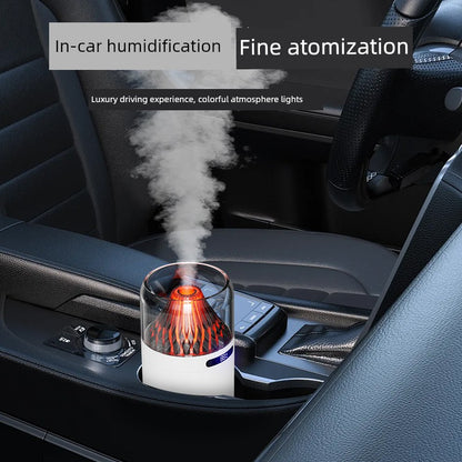 New Volcano Humidifier For Home Colorful Aroma Diffuser USB Charging Desktop and Car-Mounted Fragrance and Hydrating Atmosphere Night Light