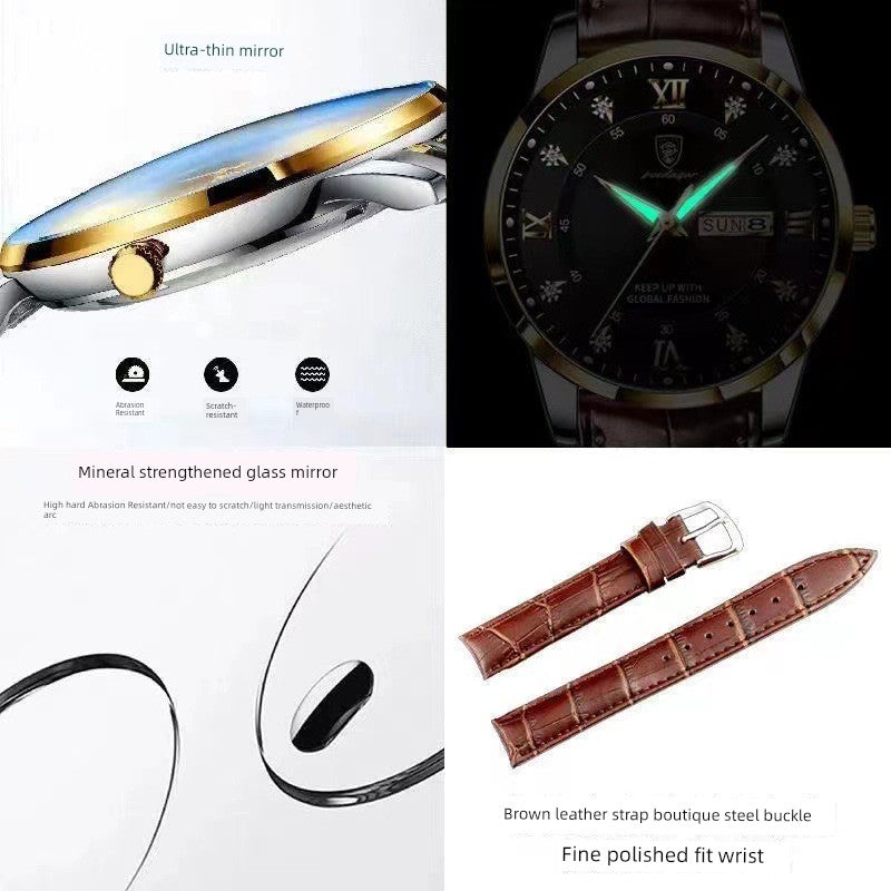 Swiss Brand Minimalist Good-looking Waterproof Luminous Women's Watch Quartz Wrist Watch