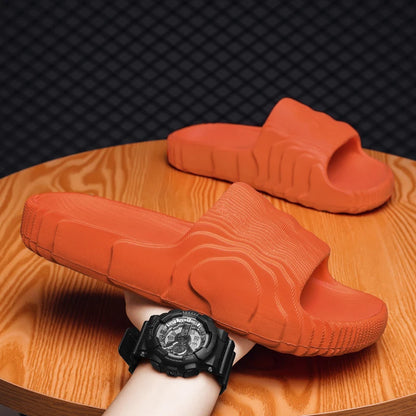 Summer Men Slippers Indoor Couples Non-slip Bathroom Flats Outdoor Beach Slides Graffiti Thick Sole Creative Casual Footwear
