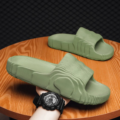 Summer Men Slippers Indoor Couples Non-slip Bathroom Flats Outdoor Beach Slides Graffiti Thick Sole Creative Casual Footwear