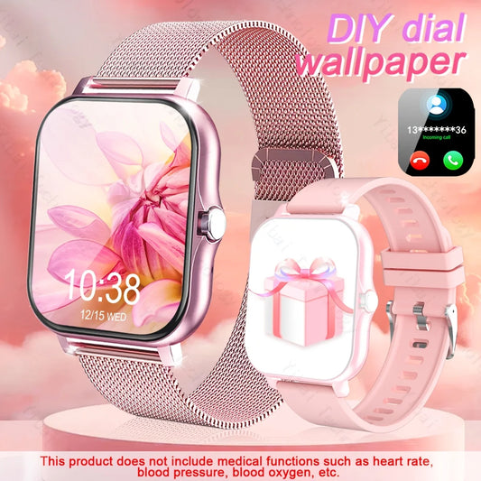 Fashion Smart Watch, Equipped with 1.83-inch HD Display, Wireless Call and Voice Assistant-fitness Tracker, USB Charging.