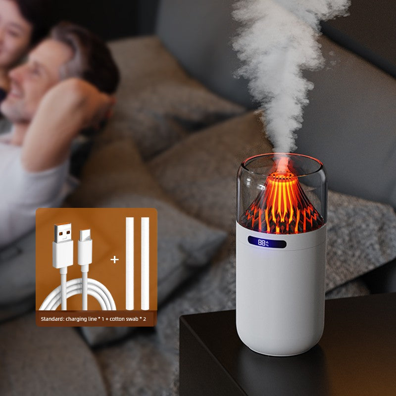 New Volcano Humidifier For Home Colorful Aroma Diffuser USB Charging Desktop and Car-Mounted Fragrance and Hydrating Atmosphere Night Light