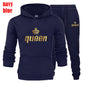 King and Queen Printed Hooded Suits for Couple, Hoodie and Pants, Valentine's Day Present, Fashion Suit, Autumn, Winter, 2 Pcs