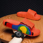 Summer Men Slippers Indoor Couples Non-slip Bathroom Flats Outdoor Beach Slides Graffiti Thick Sole Creative Casual Footwear
