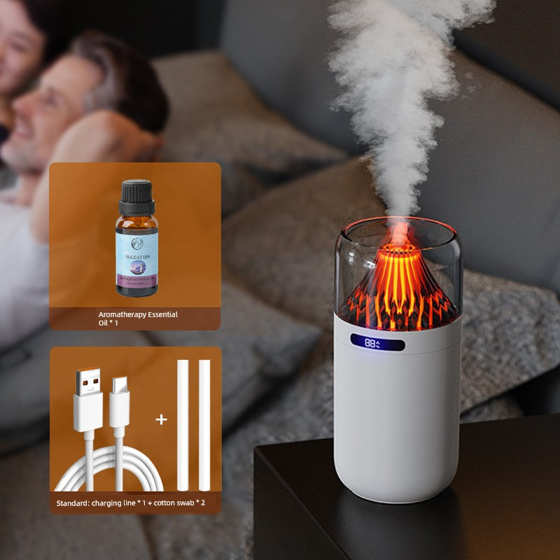 New Volcano Humidifier For Home Colorful Aroma Diffuser USB Charging Desktop and Car-Mounted Fragrance and Hydrating Atmosphere Night Light