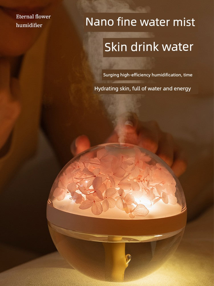 New Arrival Preserved Fresh Flower Humidifier Spray Aromatherapy Bedroom Office Air-Conditioned Room Desktop Fancy Girls Gifts