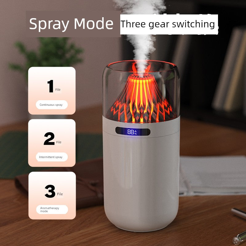 New Volcano Humidifier For Home Colorful Aroma Diffuser USB Charging Desktop and Car-Mounted Fragrance and Hydrating Atmosphere Night Light